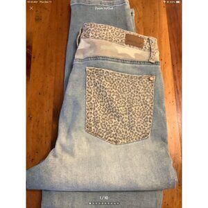 Judy Blue Jeans Size 11/30 H/R Slim Fit Ankle Stretchy Leopard/Camo Jungle